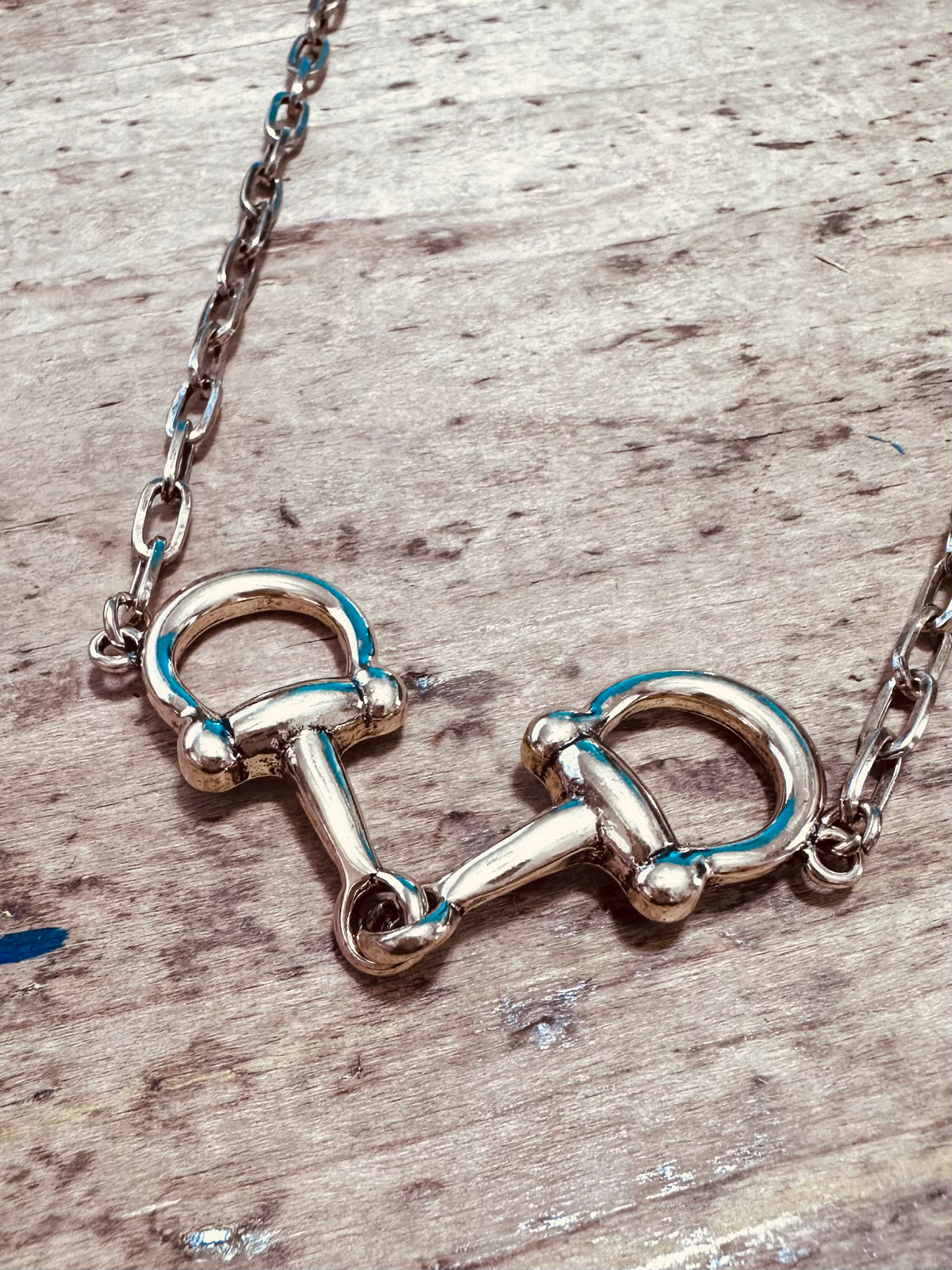 22" Antique Gold Snaffle Bit Necklace