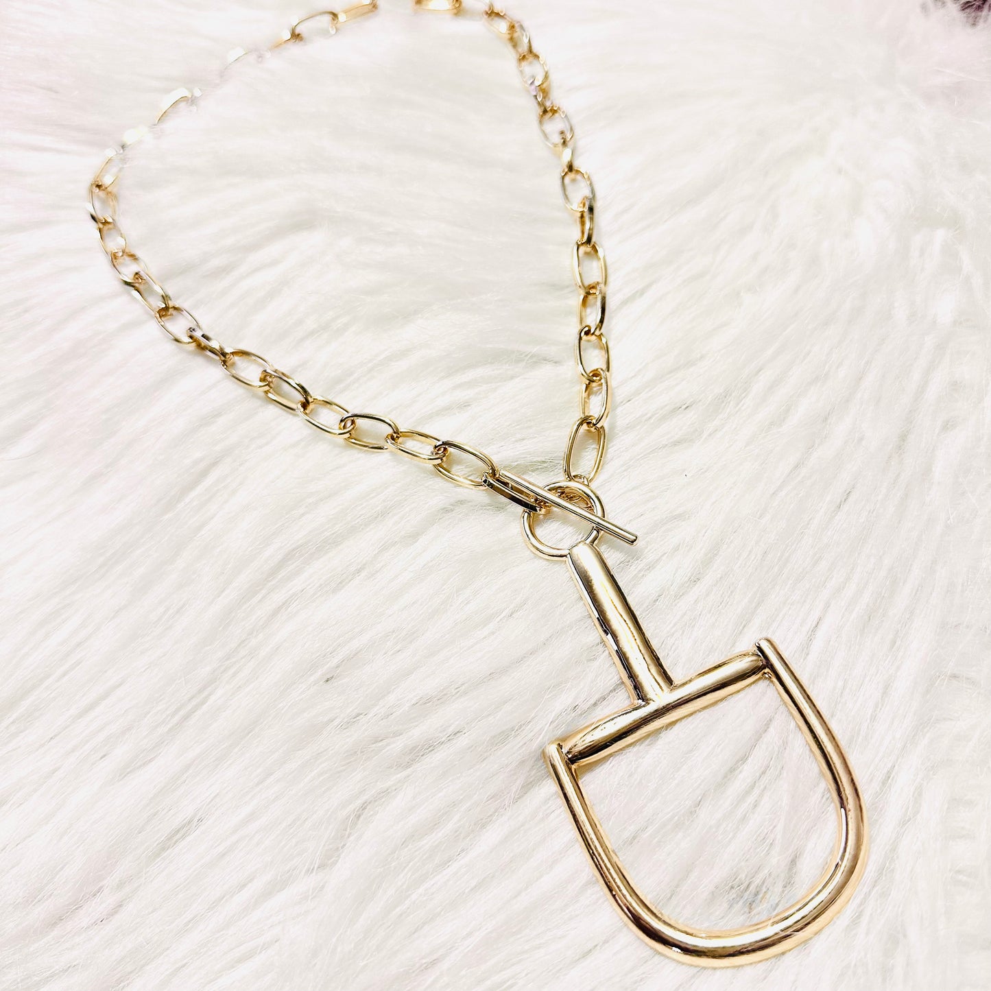 20" Gold Toggle Bit Necklace