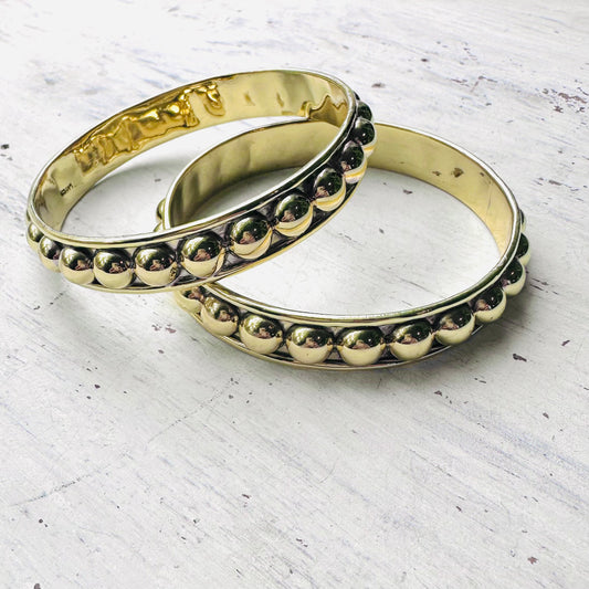 Brass Bubble Bead Bangle 8mm