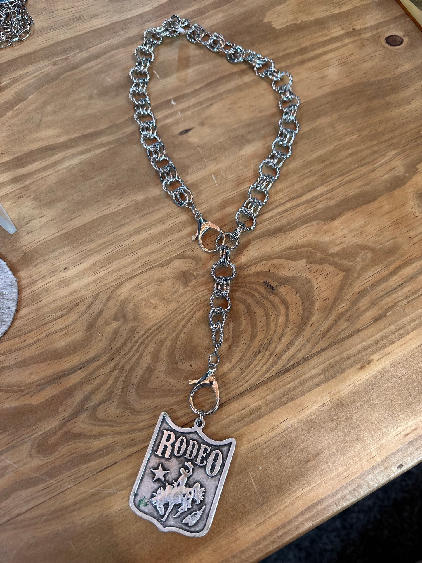 Junkyard Cowgirl Chain RODEO BADGE Necklace