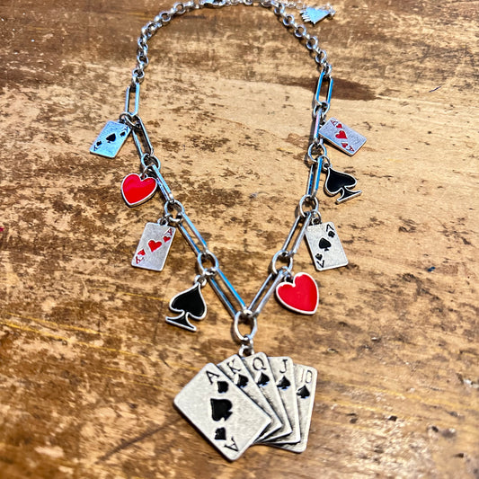 Playing Cards Charm Necklace