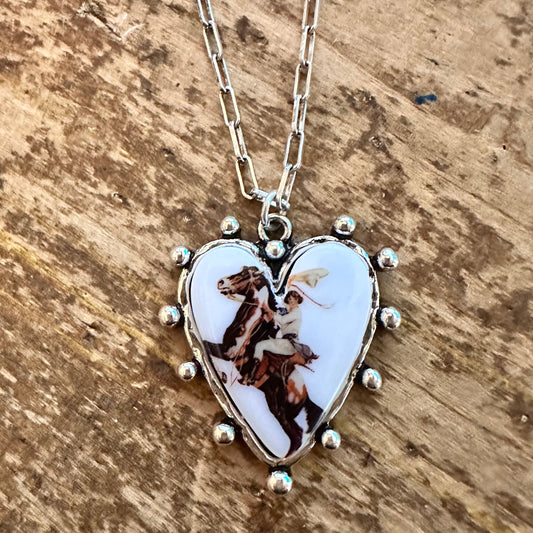 Cowgirl Heart Pendant Necklace
