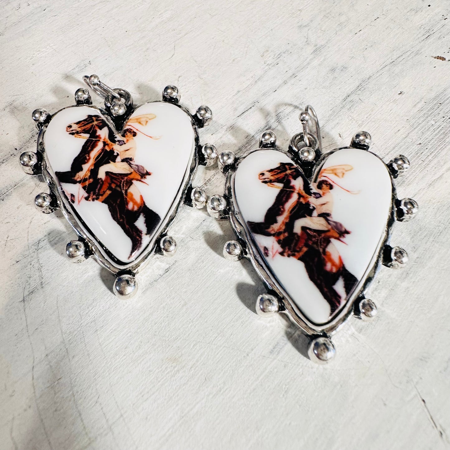 Heart & Cowgirl Dangle Earring