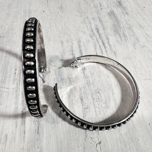 2.25" Bubble Bead Hoop Post Earring