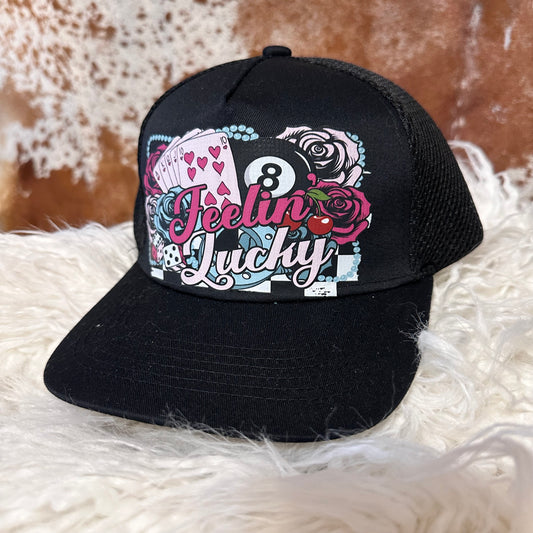 Feeling Lucky Black Mesh Cap