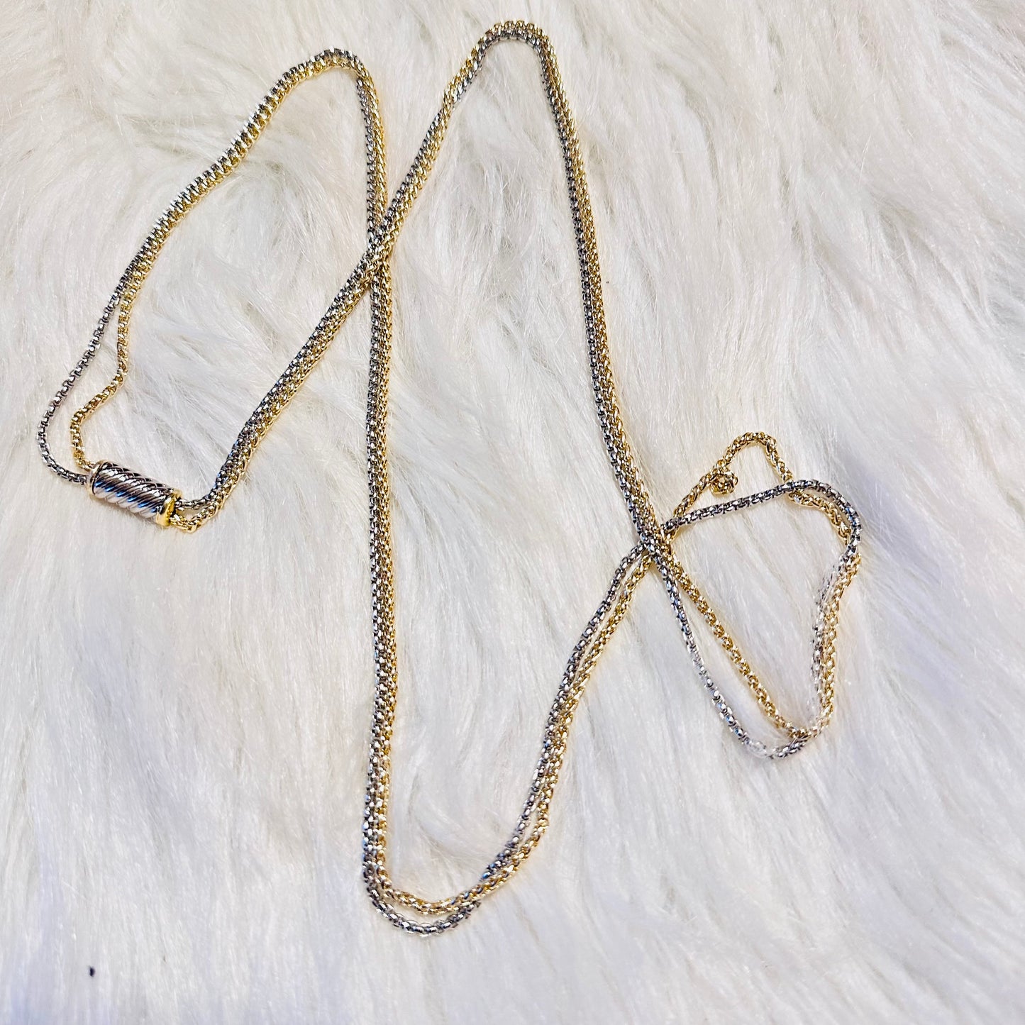 36" Gold & Silver Layered Magnetic Necklace