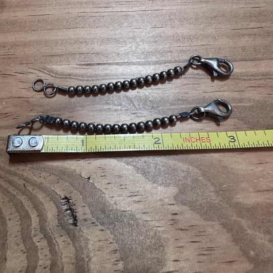 Sterling Silver 2mm bead Necklace Extenders