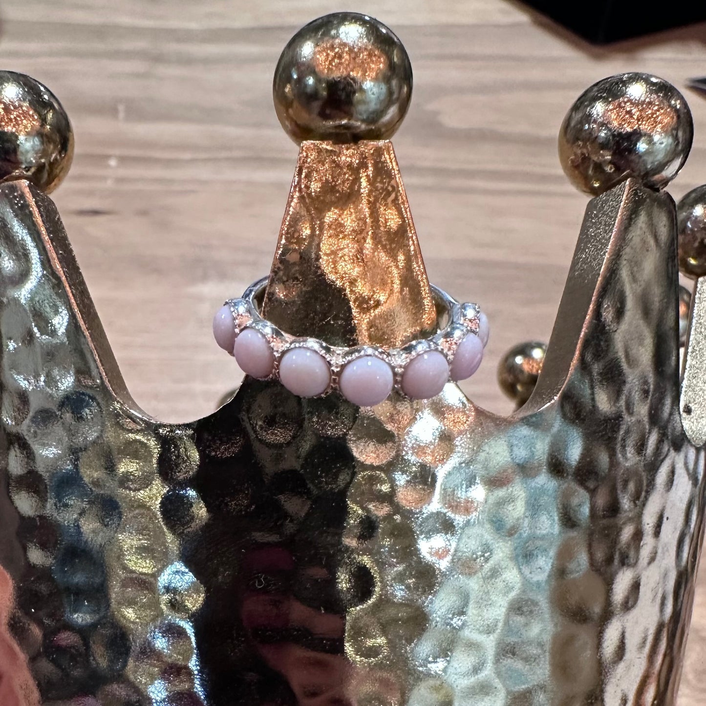 Sterling Silver Pink Stone Band Ring