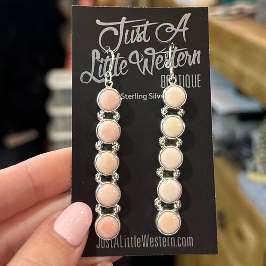 Sterling Silver Pale Pink Conch Earrings