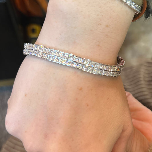 Sterling Silver Double Row Tennis Bracelet