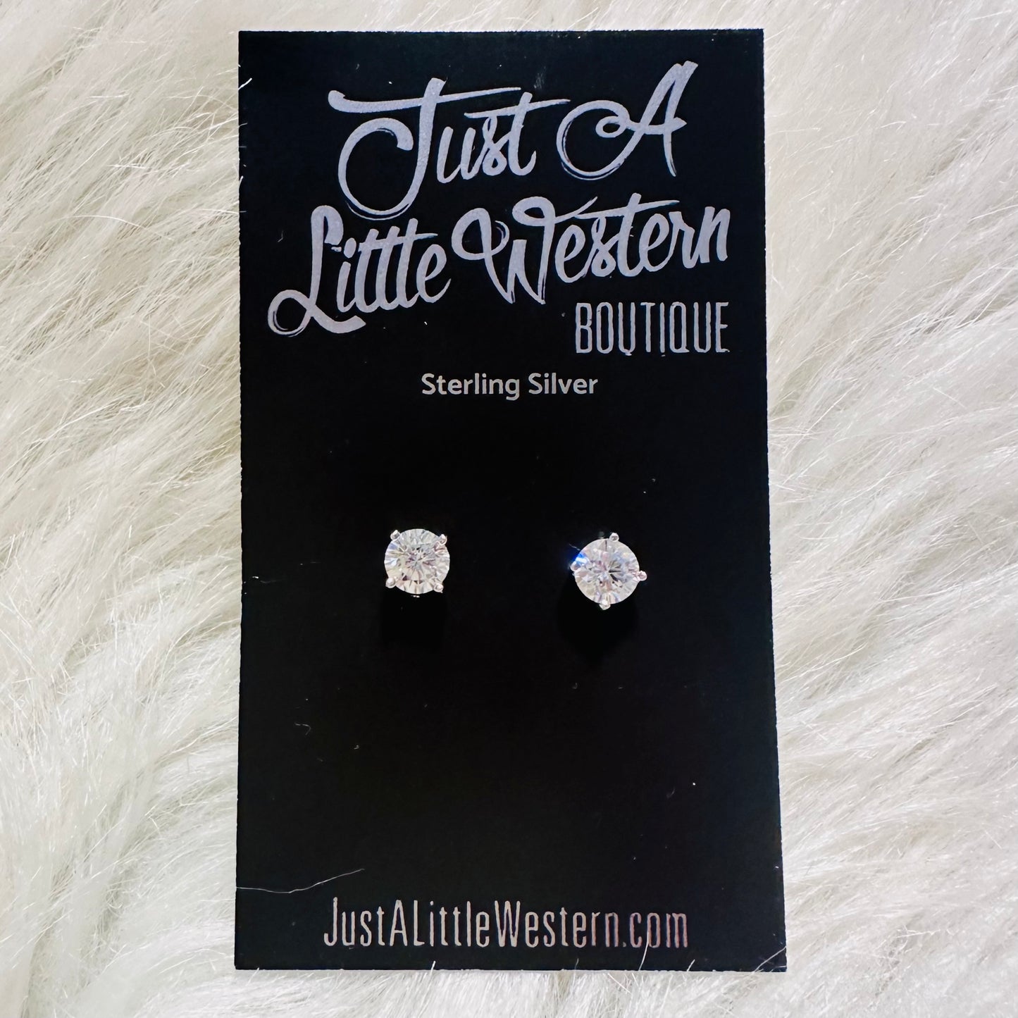 6mm Sterling Rhinestone Stud Earring