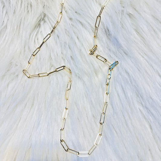 Gold Paperclip Chain Necklace