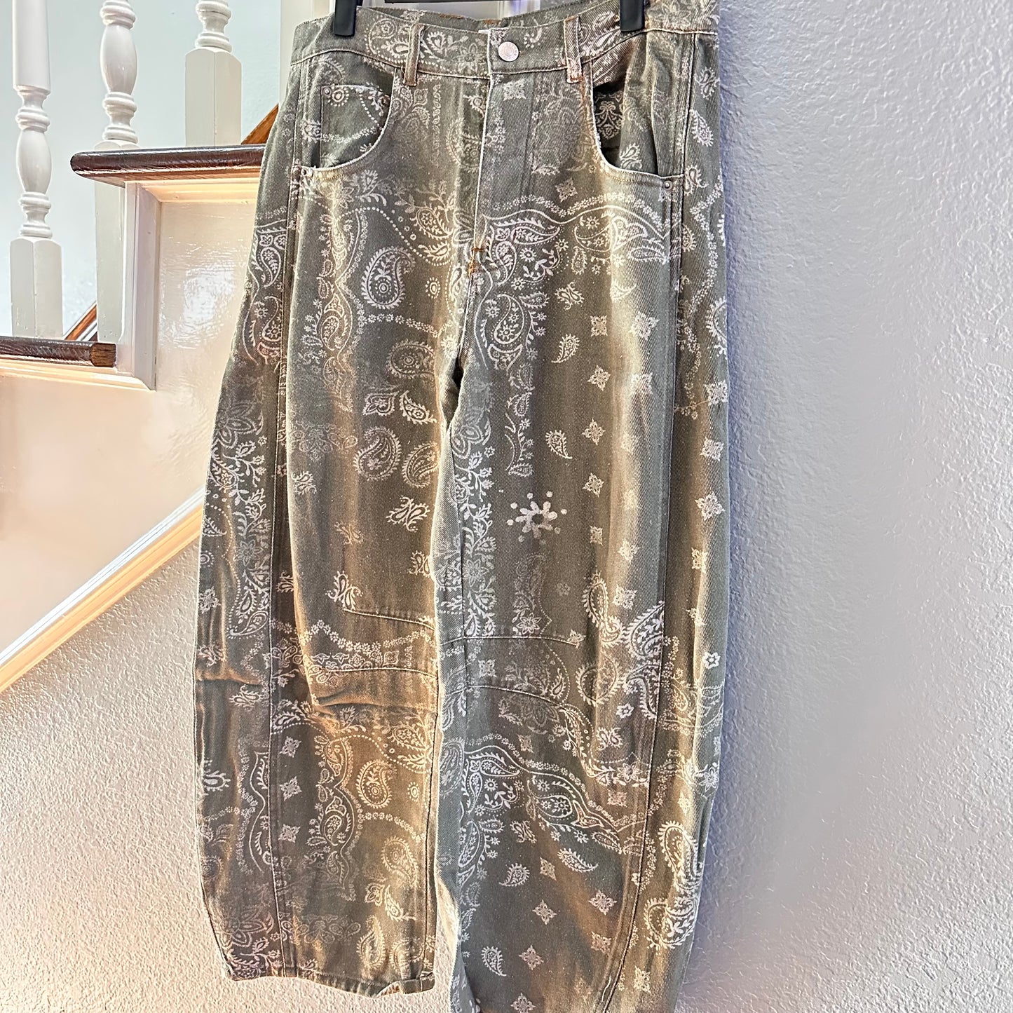 Vintage Army Paisley Barrel Jeans