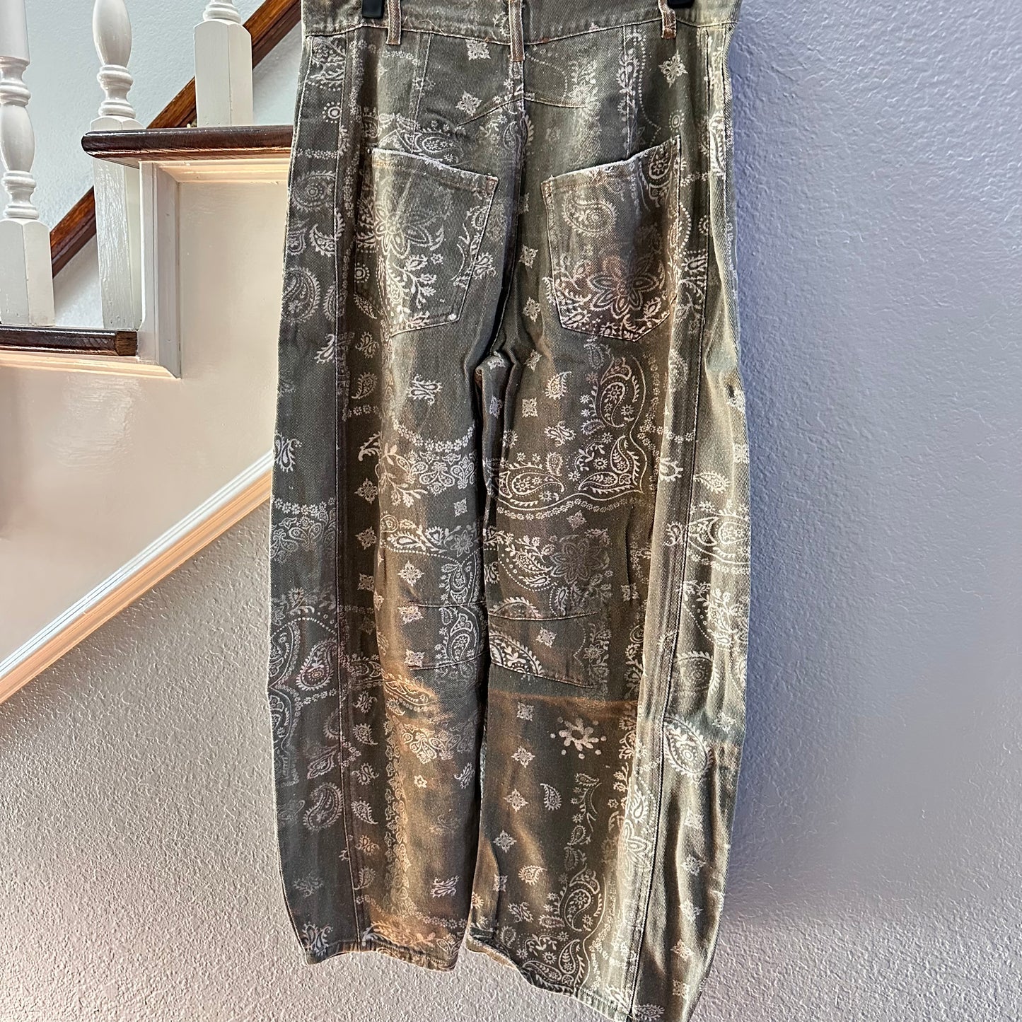 Vintage Army Paisley Barrel Jeans