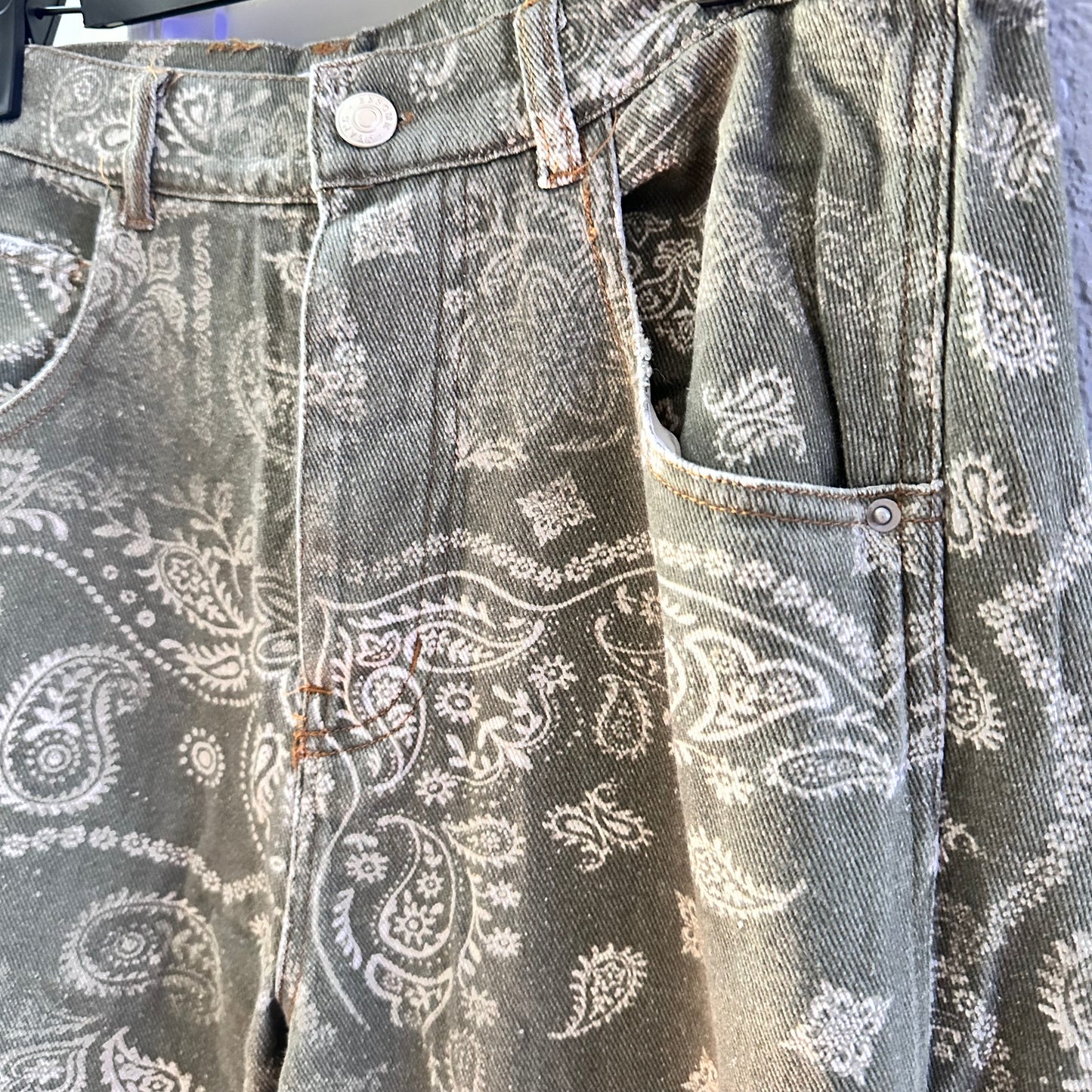 Vintage Army Paisley Barrel Jeans