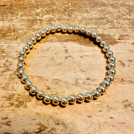 14K Gold Filled Beaded Stretchy Bracelet