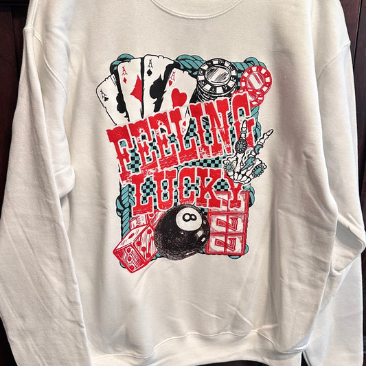 Feelin Lucky White Sweatshirt