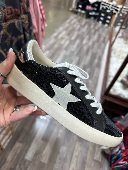 Brady Black Sequin Sneaker