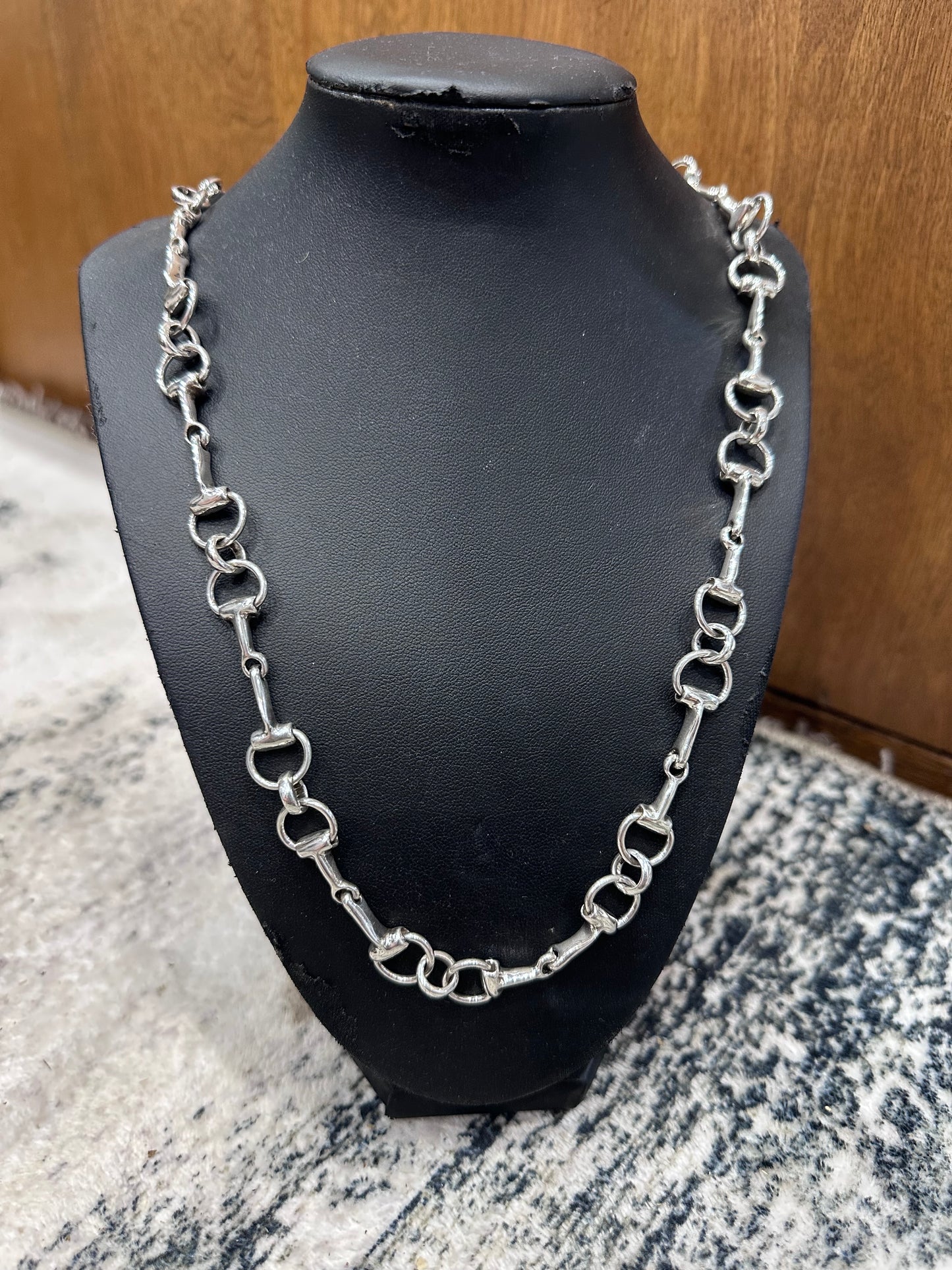 24" Sterling Silver Bit Necklace