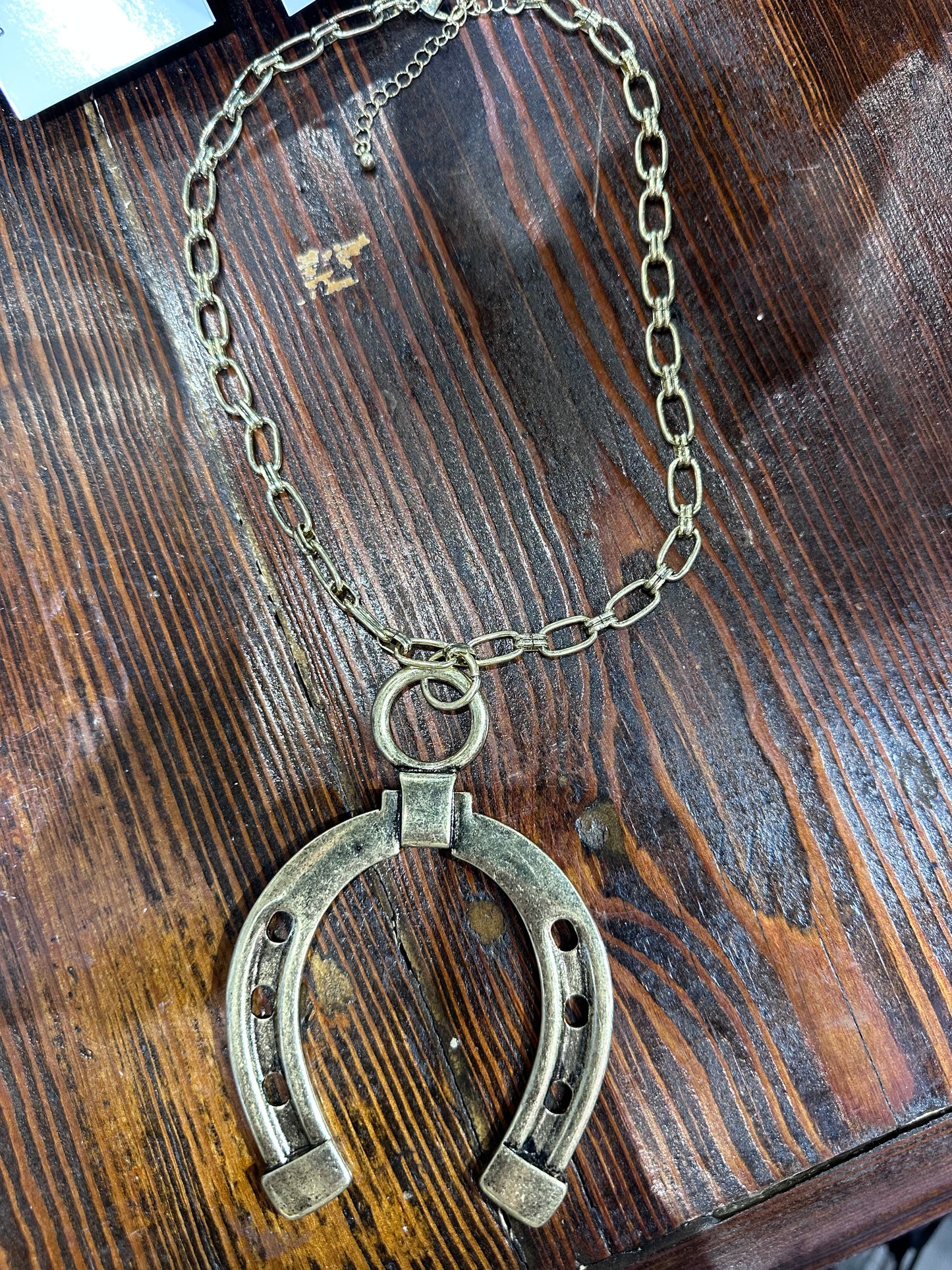 Large Gold Horseshoe Necklace