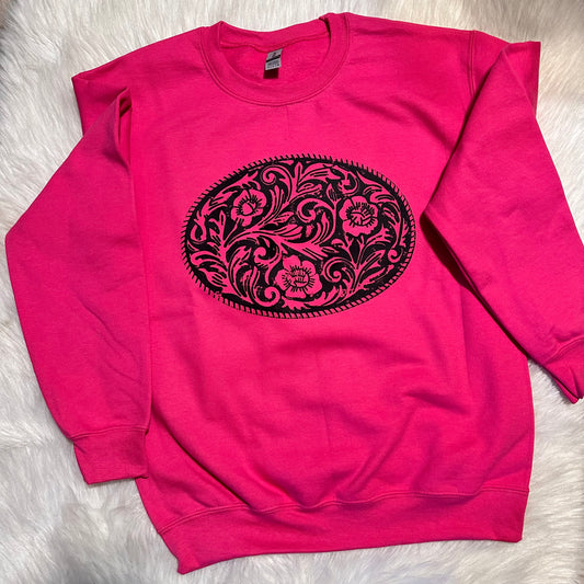 Hot Pink Buckle Sweatshirt