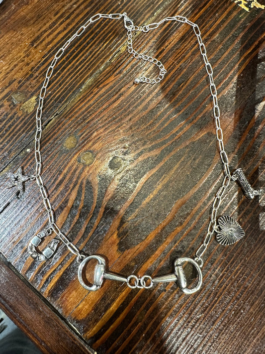 Silver Bit Charm Necklace