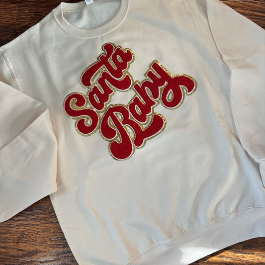 Santa Baby Chenille Patch Sweatshirt