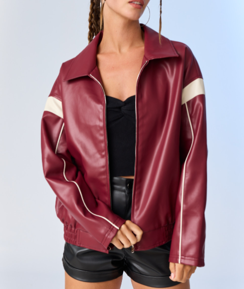 Camilla Faux Leather Racer Jacket