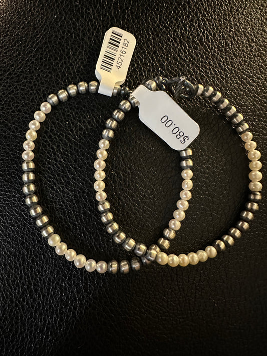 Sterling Silver and Pearl Bracelet