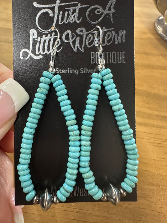 Sterling Silver & Turquoise Bead Earrings