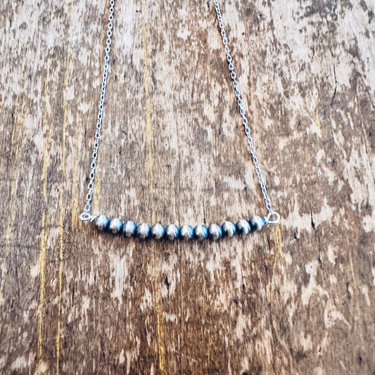 Genuine 3mm Navajo Beads Bar Choker Necklace