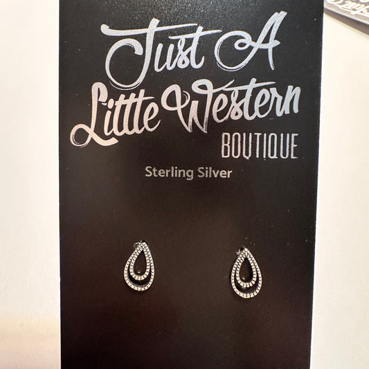 Sterling Double Teardrop Stud Earrings