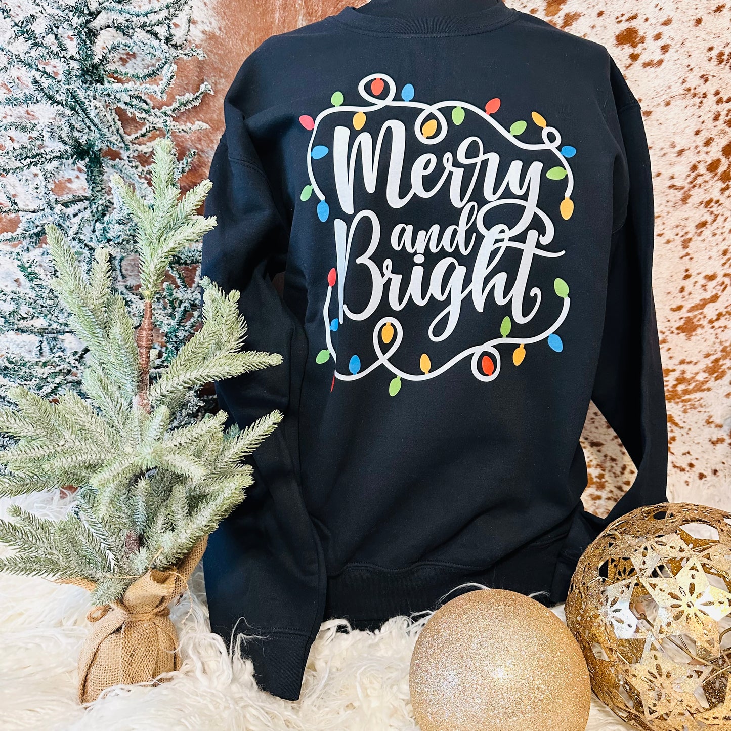 Merry & Bright Christmas Light Sweatshirt