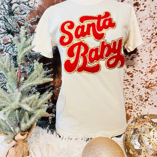 Ivory Red Santa Baby Tee