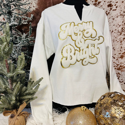 White Merry & Bright Sweatshirt