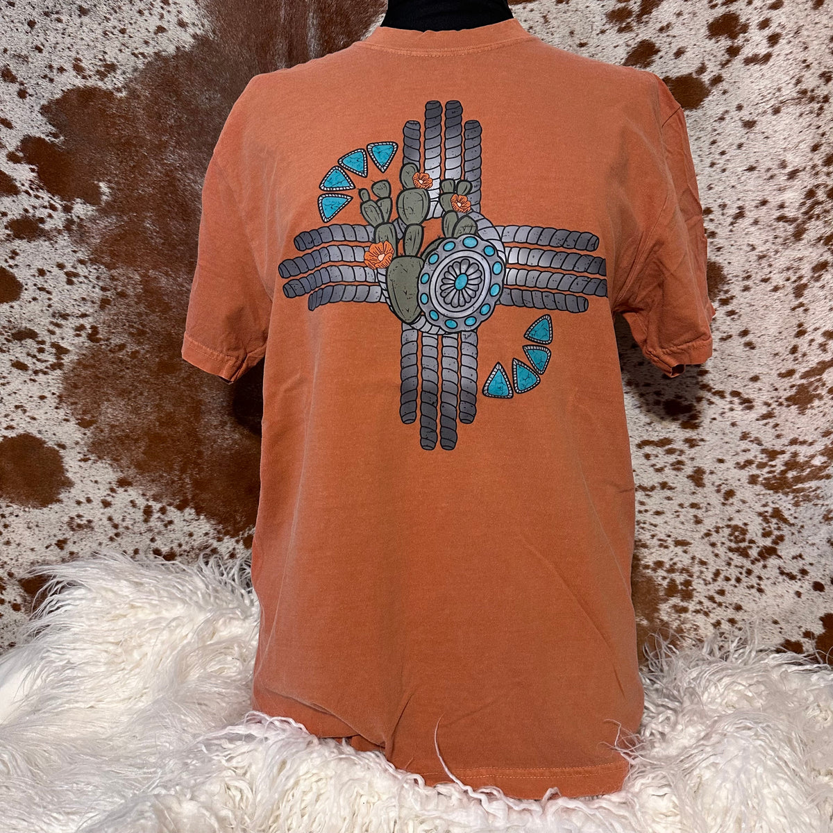 Yam Rope Yam Rope & Turquoise Cross Tee – JUST A LITTLE WESTERN