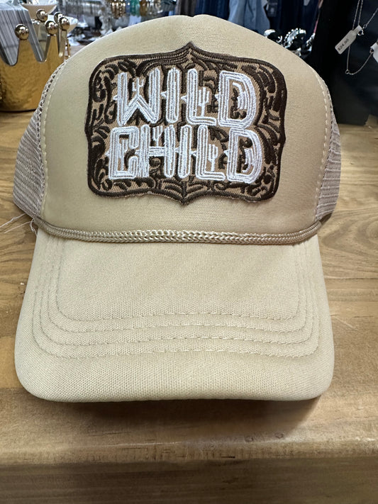 Wild Child Beige Trucker Cap