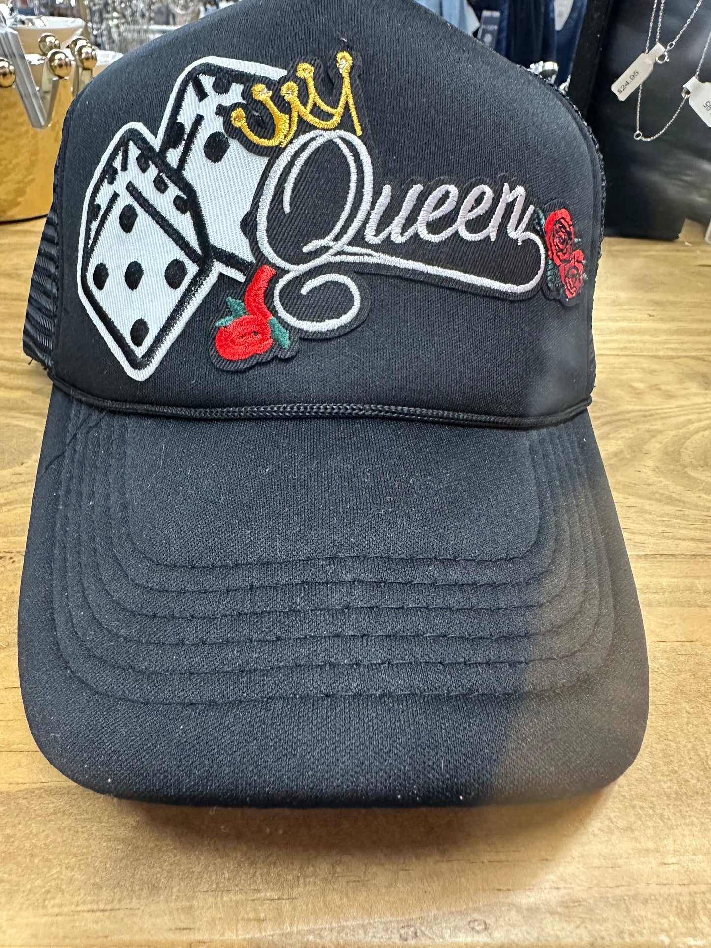 Queen of the Dice Black Trucker Hat