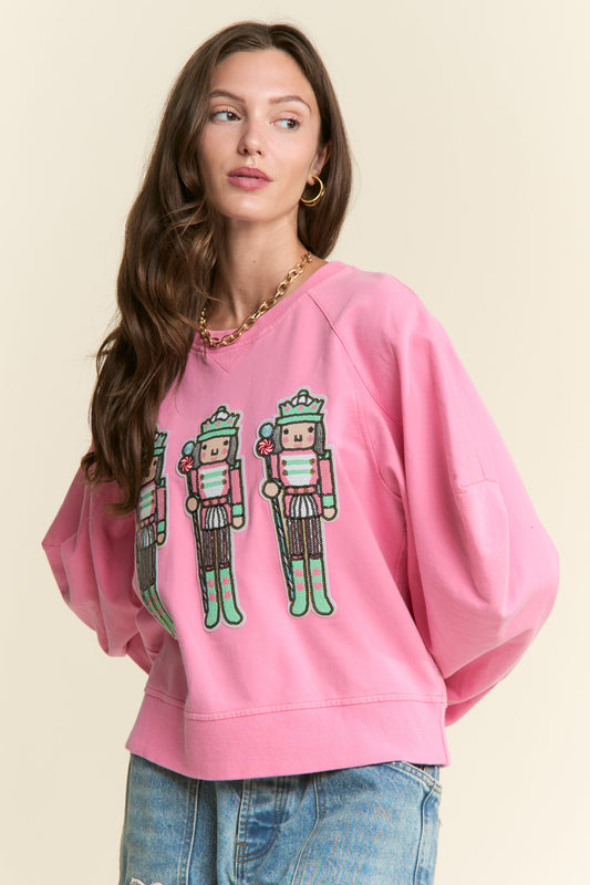 Nutcracker Patch Pull Over Top