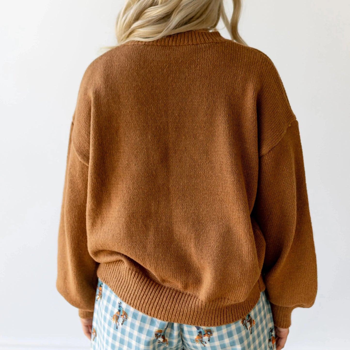 Brown Howdy Long Sleeve Sweater