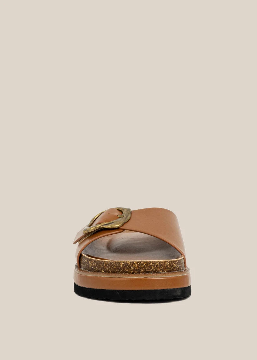 Shushop Joy Tan Slide Sandal