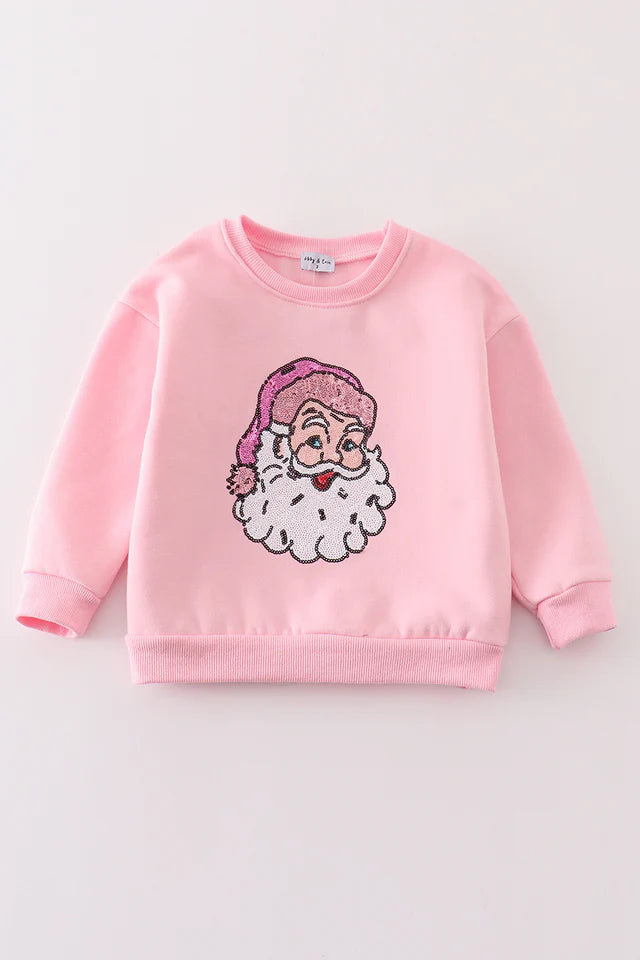 Girls Sequin Santa Sweatshirt