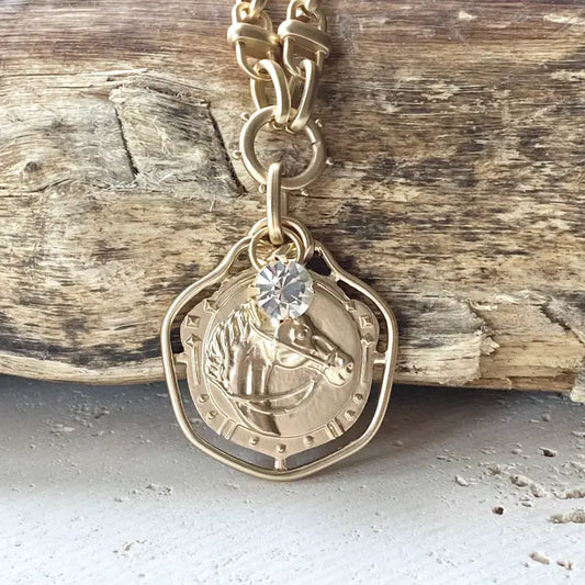 Gold Ranch Derby Horse Necklace