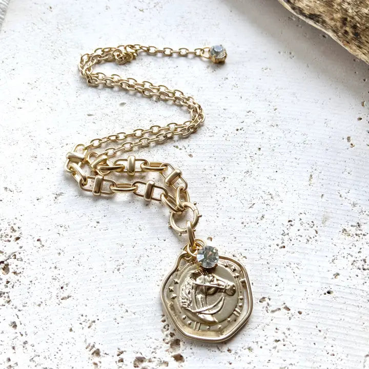 Gold Ranch Derby Horse Necklace