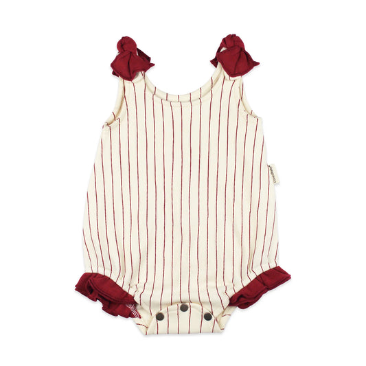 Infant Girls Organic Bowtie Pinstriped Bodysuit