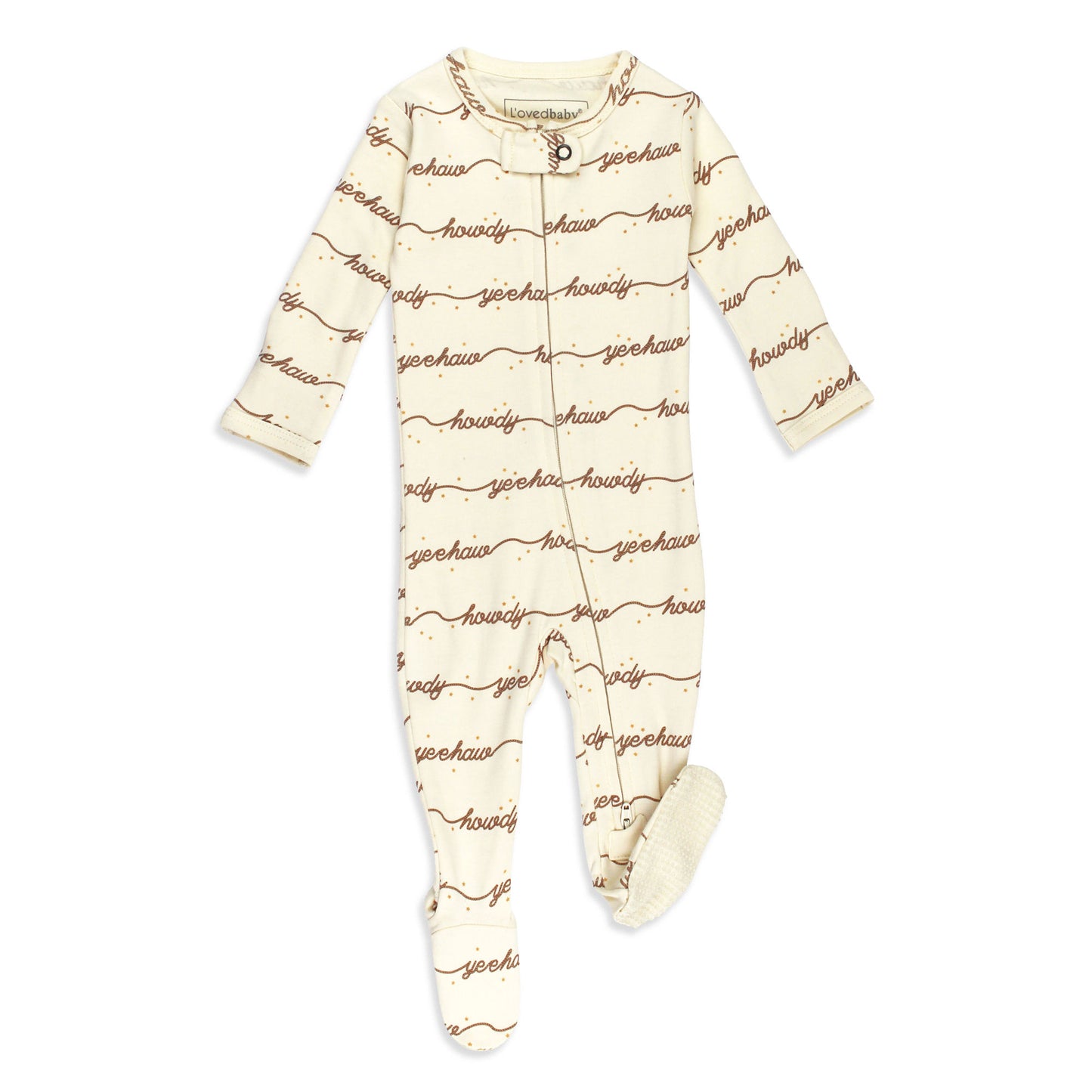 L'oved Baby Howdy 2 Way Organic Zipper Footie