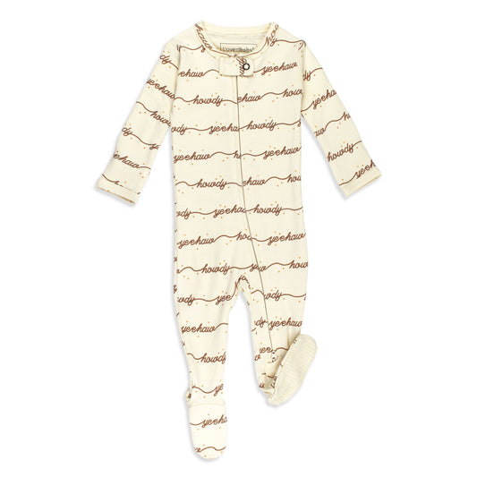 L'oved Baby Howdy 2 Way Organic Zipper Footie