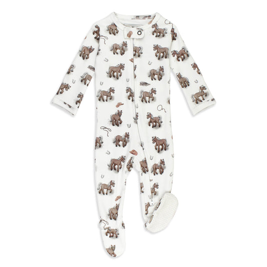 L'oved Baby Little Lasso 2 Way Organic Zipper Footie