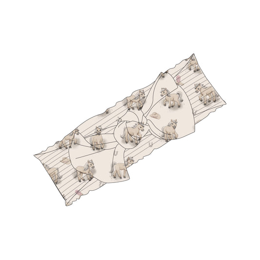 L'oved Baby Blush Boots Organic Smocked Headband