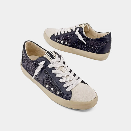 SHU SHOP Paula Black Shimmer Sneaker